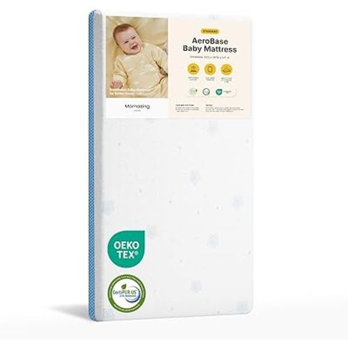MAMAZING Baby Crib and Toddler Mattress, 2-Stage Breathable Mattress, Non-Toxic, Waterproof Sleep Surface, Machine-Washable Cover for Easy Care, Fits Standard Baby Crib & Toddler Bed