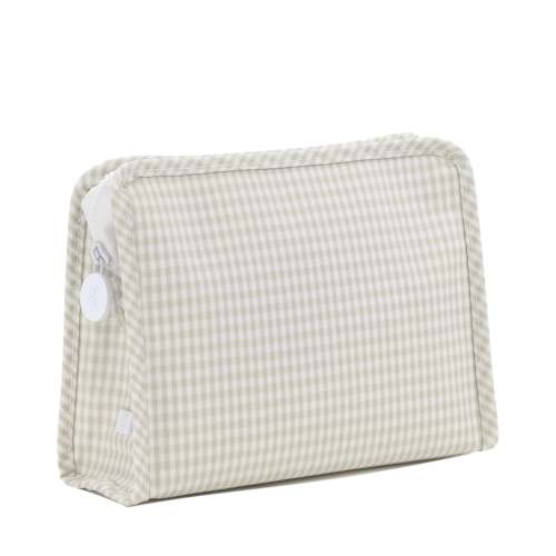 Roadie Medium Zip Pouch Gingham Pearl Grey by TRVL Design | Lila & Hayes