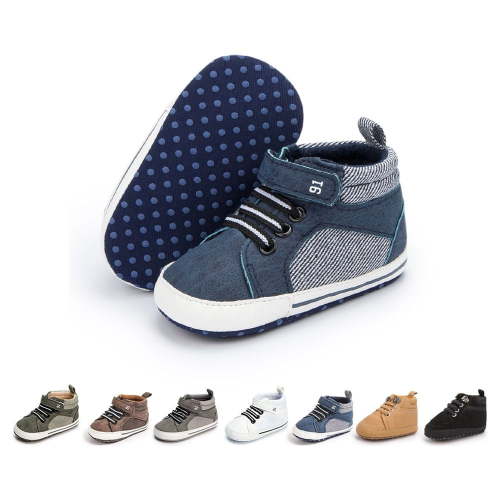 HsdsBebe Baby Boys Girls Shoes Infant High Tops Ankle Sneakers Soft Anti-Slip Sole for First Walkers 3-18 Months