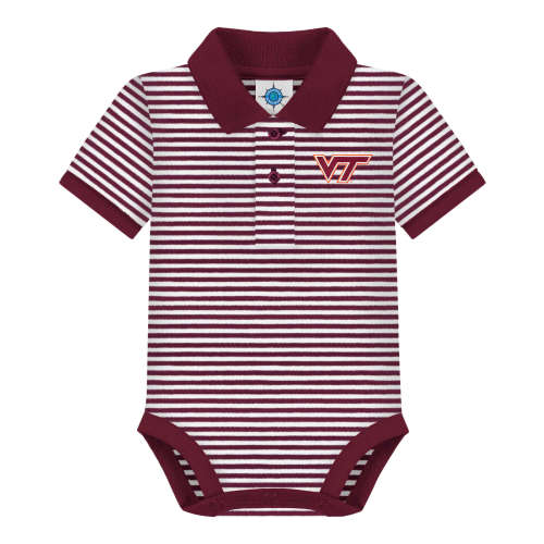 Virginia Tech Hokies Striped Polo Bodysuit | College Baby