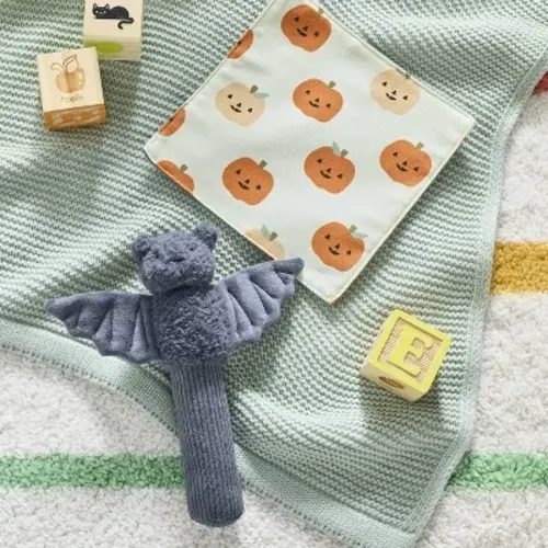 Simple & Classic Bat Halloween Crinkle Paper + Rattle Baby Toy Set - 2pk - Cloud Island™ on Sale at Little Luxe Store.