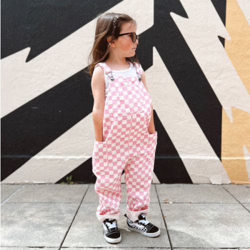 Pink Checkered Overalls