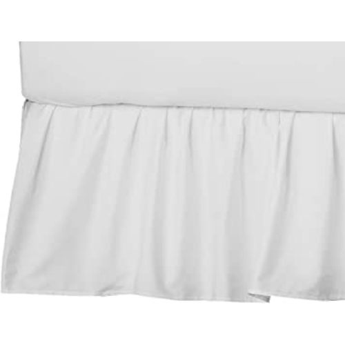 American Baby Company Ultra Soft Microfiber Ruffled Porta/Mini-Crib Skirt, White, for Boys and Girls