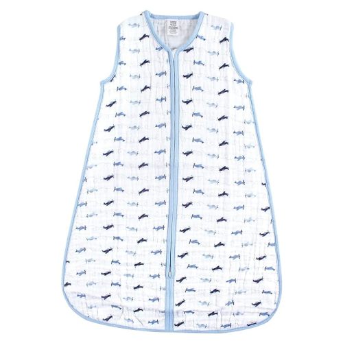 Luvable Friends Unisex Baby Sleeveless Muslin Cotton Sleeping Bag, Sack, Blanket, Airplanes Muslin, 6-12 Months