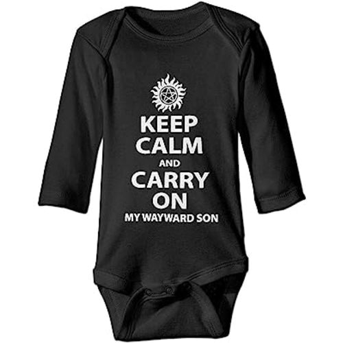 Supernatural Keep Calm and Carry On My Wayward Son Baby Tiny Rompers Jumpsuit