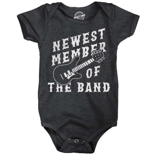 Newest Member of The Band Baby Bodysuit Funny Sarcastic Rock N Roll Graphic Novelty Jumper for Infants