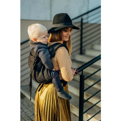 Peacock's Tail Pitch Black Toddler Onbuhimo by LennyLamb