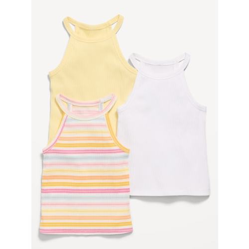 Fitted Halter Tank Tops 3-Pack for Toddler Girls