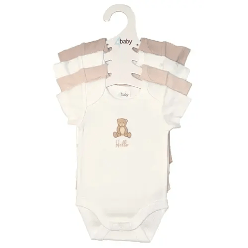 4baby Bodysuit 4 Pack Bear Mutli | Baby Bunting AU