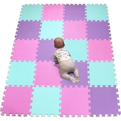 YIMINYUER® 20 Tiles (30cm×30cm×1cm Each Tile) Baby Soft Puzzle Play Mats, Kids Thick EVA Foam Floor, Toddlers & Children's Soft Interlocking Mat R03R08R11G301020
