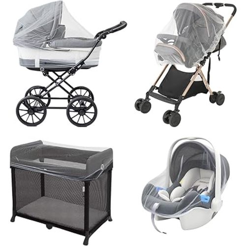 Baby Mosquito Net for Stroller, Perfect Bug Net for Strollers, Bassinets, Cradles, Playards, Pack N Plays and Portable Mini Crib, Baby Insect Netting Cover, White