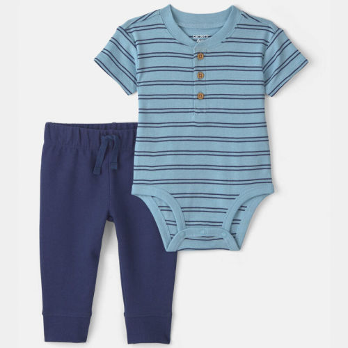 Baby Boy 2-Piece Bodysuit & Pant Set - Blue | Carter’s Oshkosh Canada