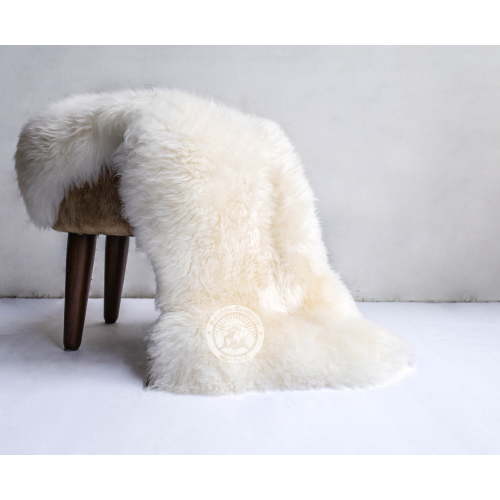 Real Sheepskin Rug, Natural White - Thick Hair