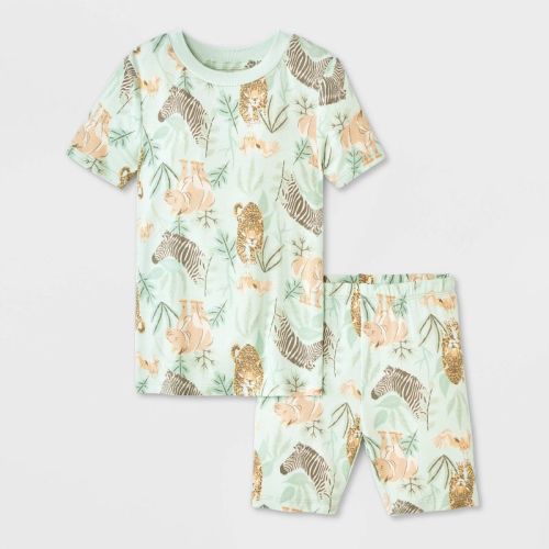 Toddler 2pc Animal Planet Animals in the Wild Pajama Set - Light Green 2T