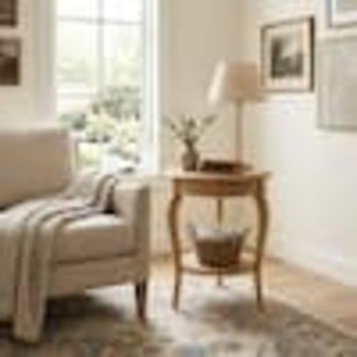 International Concepts Cambria 18 in. Honey Round Solid Wood End Table OT97-18R-18