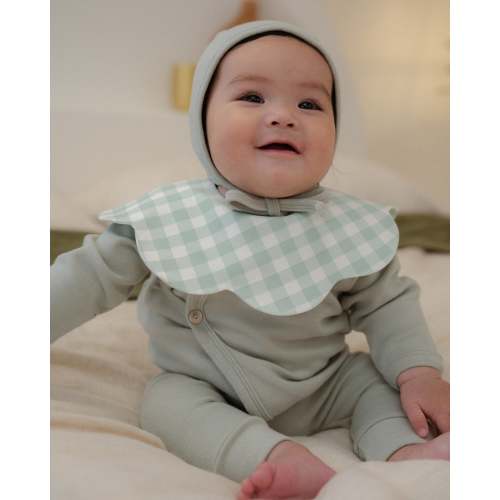 3- Layer Dribble Bib - Green Gingham