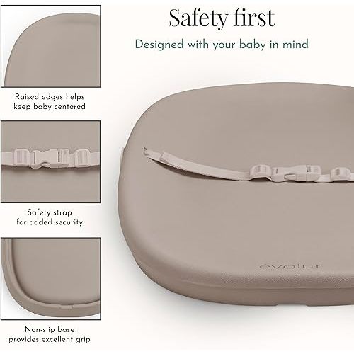 évolur Eva Baby Changing Pad, Soft, Lightweight and Portable Changing Pad, Fits All Changing Table, Waterproof Firm Padding - Oat