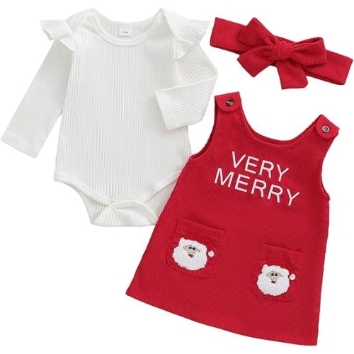 MoZiKQin Baby Girl Halloween Outfit Long Sleeve Ruffle Romper Ghost Embroidery Overall Dress Headband Cute Fall Clothes