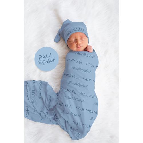 Baby Name Blanket Shower Gifts Swaddle Personalized Name Blanket for Newborn Swaddle and Hat Baby Name Sign for Hospital Blanket for Baby