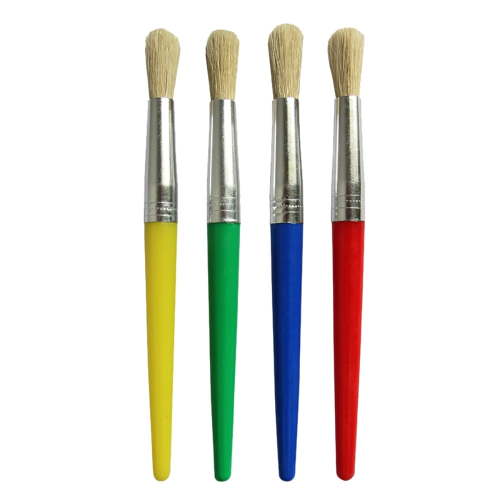 Paint Brushes for Kids, Washable Chubby Toddler Paint Brushes, Easy to Clean & Grip Round and Flat Preschool Paint Brushes with No Shed Bristle for Acrylic Paint, Washable Paint