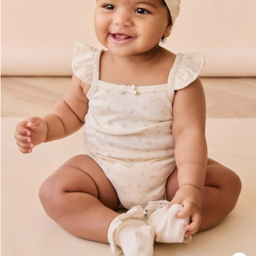 Organic Cotton Bettina Bodysuit - Briella Whisper – Jamie Kay NZ