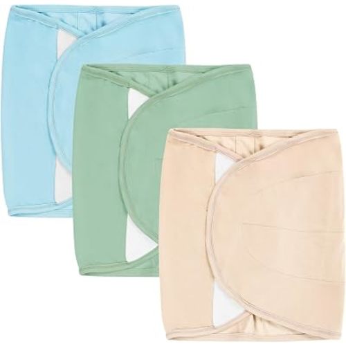 3-Pack Newborn Swaddle Band, Adjustable Swaddle Wrap Sleep Strap for Babies Breathable Moisture-Wicking Fabric to Prevent Overheating
