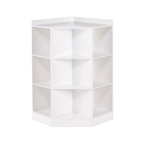 RiverRidge Kids' Corner Playroom Cabinet with 6 Toy Storage Cubbies and 3 Angled Shelves White: Kids Bookshelf, Cubby Shelf