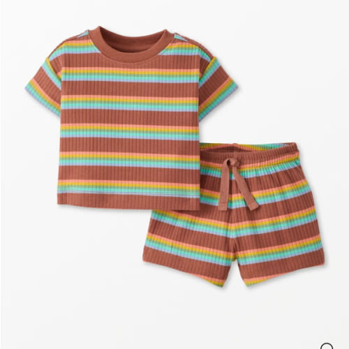 Baby Ribbed T-Shirt & Shorts Set