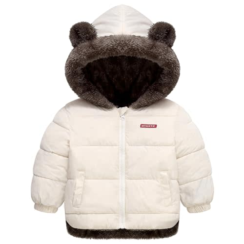 flower frail Infant Baby Winter Coat Bear Hooded Jacket Warm Fleece Snowsuit Windproof Outerwear for Toddler Boy Girl 9M-4T