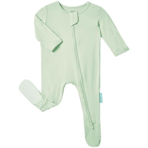 PurComfy Baby Zipper Footie Pajamas, Supersoft Bamboo Rayon Baby Footed Pjs Boy Girl 0-3-6-9-18-24 Month Coverall Sleepers