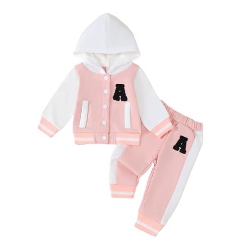 Infant Toddler Baby Girl Clothes Long Sleeve Graphic Hoodie Sweatshirt Pant Set Cute Fall Winter Newborn Outfits