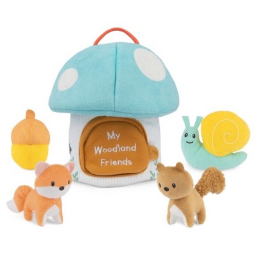 Baby GUND Play Soft My Woodland Friends 5-Piece Plush Playset with Rattle, Squeker 7.5”
