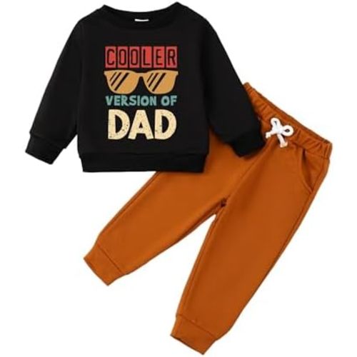 NZRVAWS Toddler Baby Boy Clothes Long Sleeve Pullover Sweatshirt Letter Top Jogger Pants Newborn Infant Boy Clothing Set