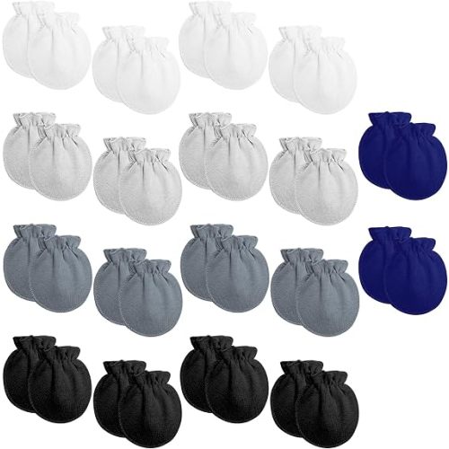 18 Pairs Newborn Baby Cotton Mittens No Scratch Gloves Newborn Mittens Infant Toddler Gloves for Boys Girls 0-6 Month