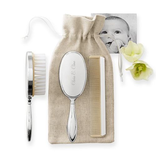 Silver Baby Brush & Comb Set