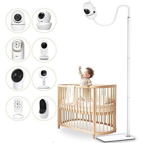 69" Adjustable Height Baby Monitor Floor Stand Holder with Safety Flexible Clamp, Compatible All Cameras with 1/4 Screw Mount & Mainstream Baby Cameras,Adjustable Height & Universal Mount,More Safety