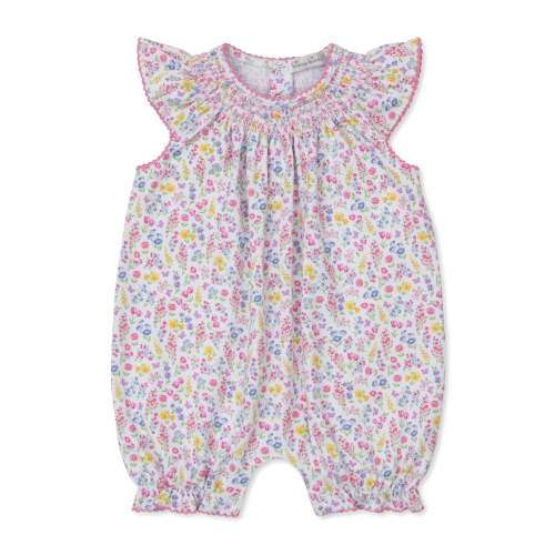 Pastel Gardens Floral Short Smocked Playsuit
