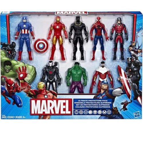 Marvel Avengers 6" Action Figures - Iron Man, Hulk, Black Panther, Captain America, Spider Man, Ant Man, War Machine & Falcon, 8 Figure Set