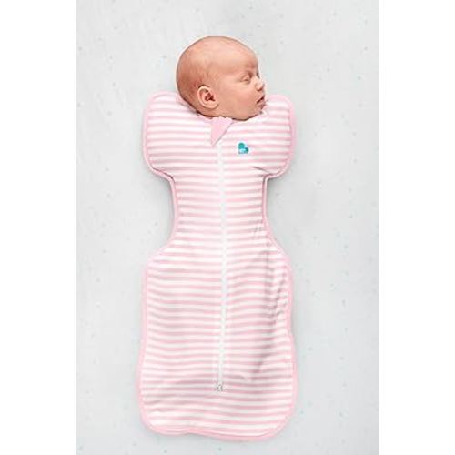 Love to Dream Swaddle UP, Stripe Pink, Newborn, 5-8.5 lbs., Dramatically Better Sleep, Allow Baby to Sleep in Their Preferred arms up Position for self-Soothing, snug fit Calms Startle Reflex