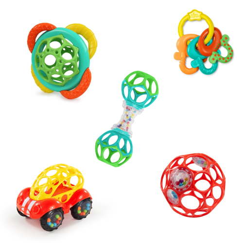 Soothers & Shakers 5pc Gift Set - Baby Rattles & Teethers, Unisex, 0m +