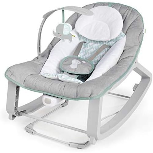Ingenuity Keep Cozy 3-in-1 Grow with Me Vibrating Baby Bouncer, Seat & Infant to Toddler Rocker, Vibrations & -Toy Bar, 0-30 Months Up to 40 lbs (Weaver)