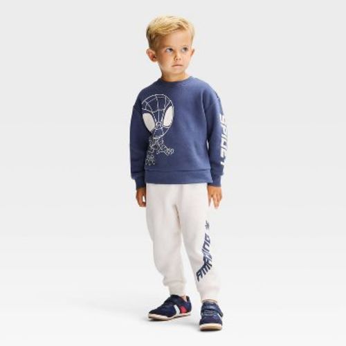 Toddler Boys' 2pc Spidey Fleece Sweatshirt and Pants Set - Blue/White 18M