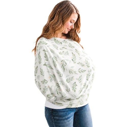 Copper Pearl Nursing Cover for Breastfeeding – Multi-Use Baby Car Seat Canopy, Stroller Shade & Breast Feeding Wrap for Women, Stretchy Breathable Carseat Shawl for Boy or Girl, Fern