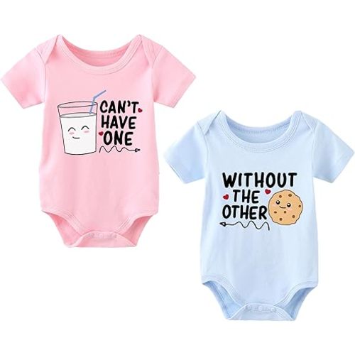 Baby Twins Bodysuit Can't Have One 2-Pack Newborn Baby Clothes Cute Outfits Toddler Boy Girl Romper Set