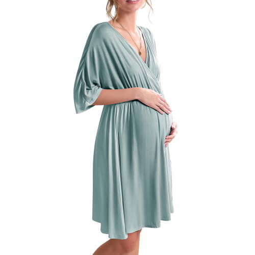 Avidlove Maternity Dress for Photoshoot 3 in 1 Labor/Delivery/Hospital Gown Maternity Nursing Nightgown Sleepwear for Breastfeeding Casual Baby Shower Dress S-XXL