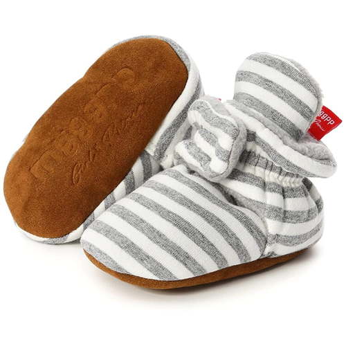 Newborn Baby Cotton Booties Stay On Slipper Winter Warm Soft Shoes Non-Skid Infant Ankle Boots Crib Shoes