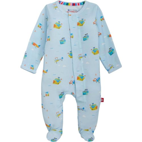 Magnetic Me Boys Modal Magnetic Baby Footie Pajamas | Silky Soft Modal Fabric | Baby Sleepers Available in Sizes PRE - 24M