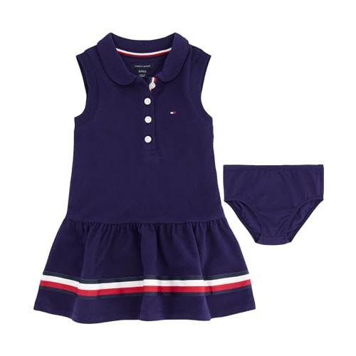 Tommy Hilfiger Baby Girl's Short Sleeve Polo Dress With Matching Bloomers