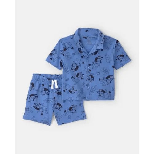 Baby Boy 2-Piece Bluey™ Top & Short Set - Blue | Carter's