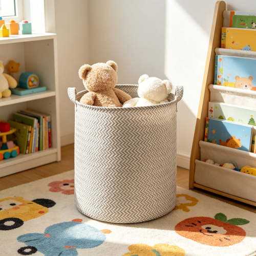 Laundry Basket Dirty Clothes Storage Bin - Foldable Non-Woven Fabric Hamper with Handles for Bedroom Bathroom - Portable Collapsible Organizer for Household Laundry Sorting and Storage